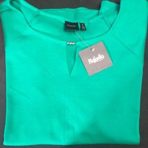 Rafaella Short Sleeve Golf Green Top - 3X